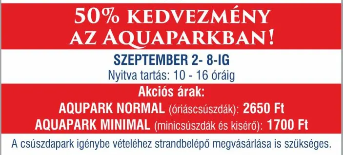 Strand kedvezményes árak